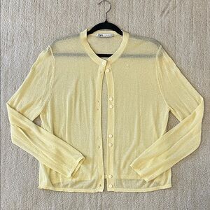 Pale yellow sheer cardigan